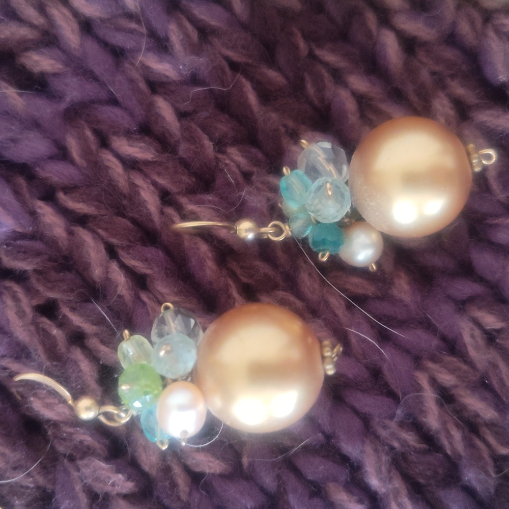 Anna Balkan Gold Filled Gemstone Floral Necklace And Matching Earrings - Picture 3 of 4